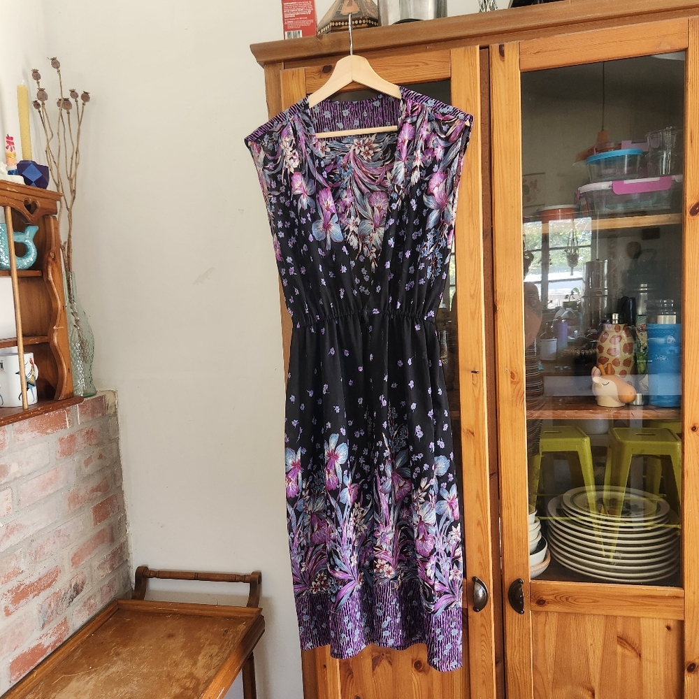 Vintage Disco Sheer Overlay Dress Duster